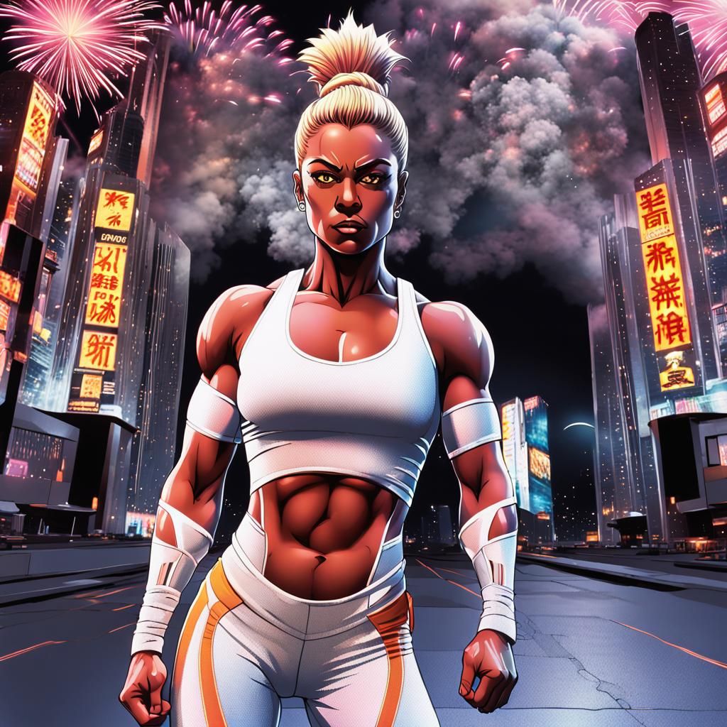 80s Anime Super Saiyan in Retro Metropolis