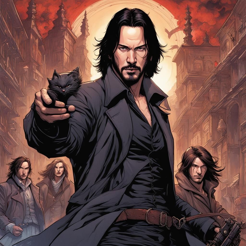 Keanu Reeves as Vampire Hunter in Gothic Castle