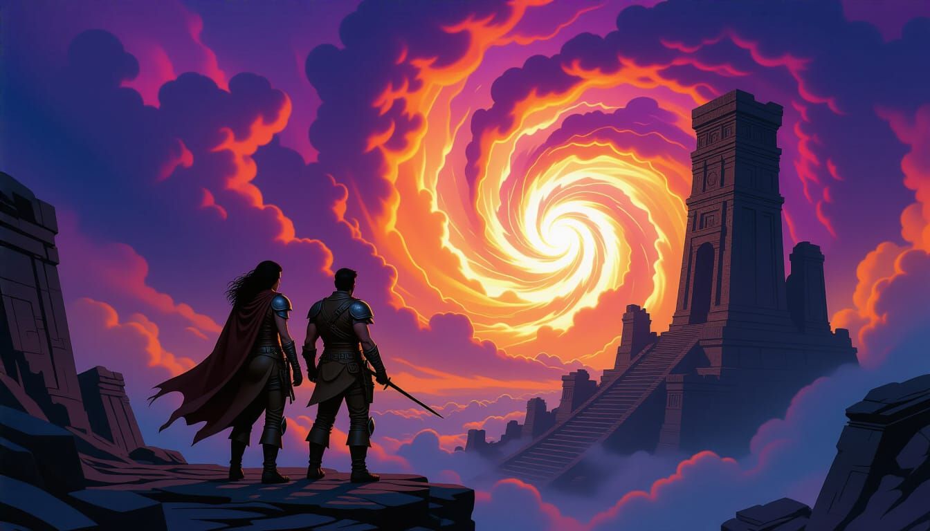 Adventurers at Cosmic Ruin Precipice