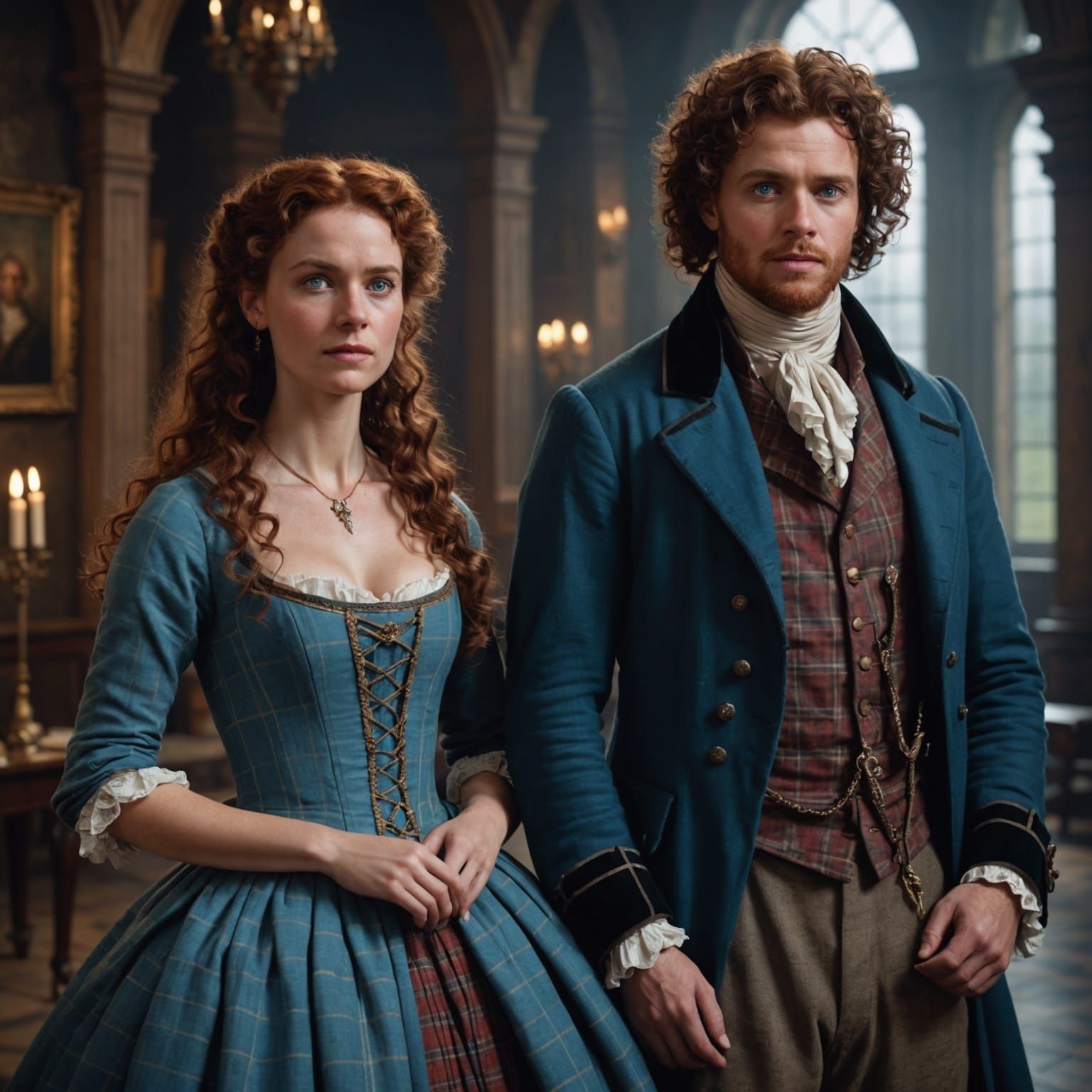 18th Century Scottish Woman and Man Portrait