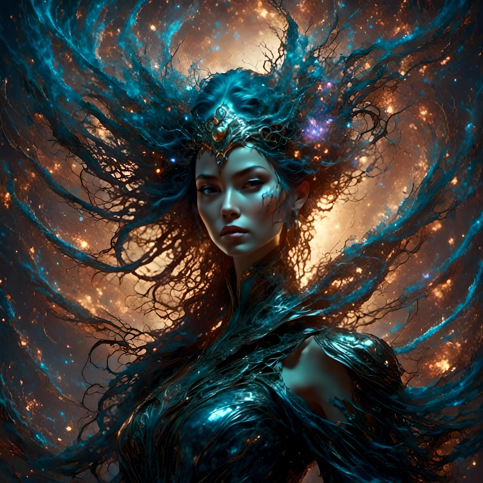 Detailed Portrait of a Genderless Deity