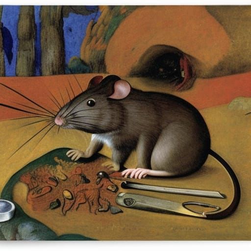 Renaissance Mouse Ready for Battle