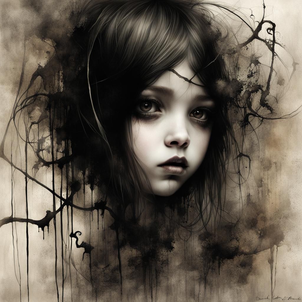 Emo Portrait in Sinister Psychedelic Style