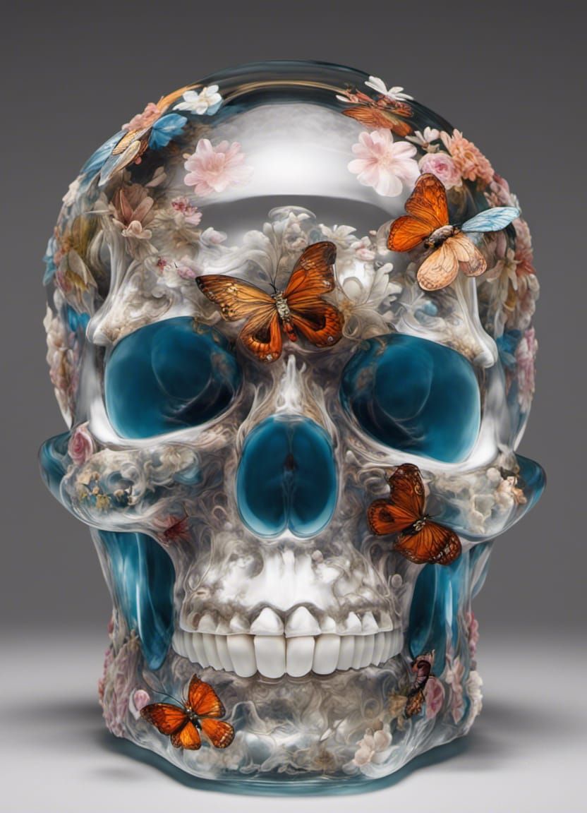Blown glass skull