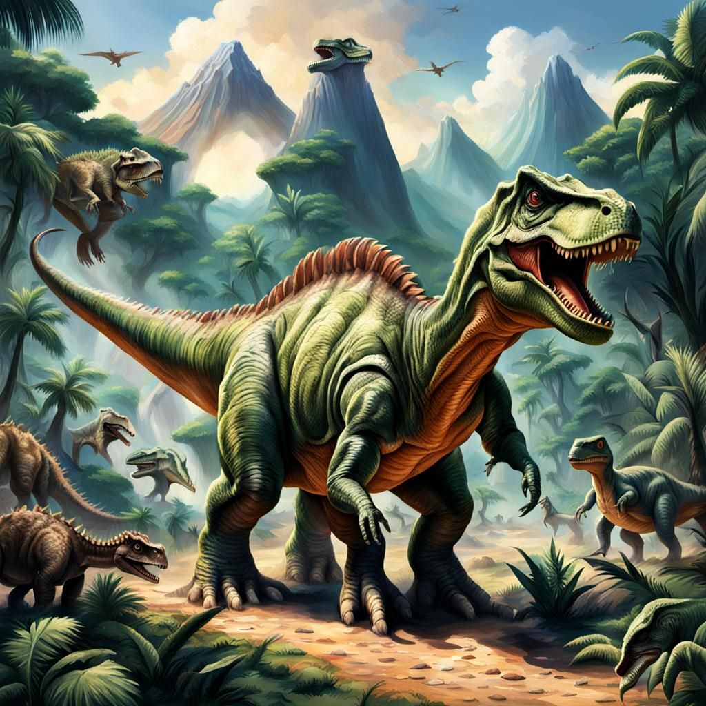 AI Generated Image of Dinosaurs