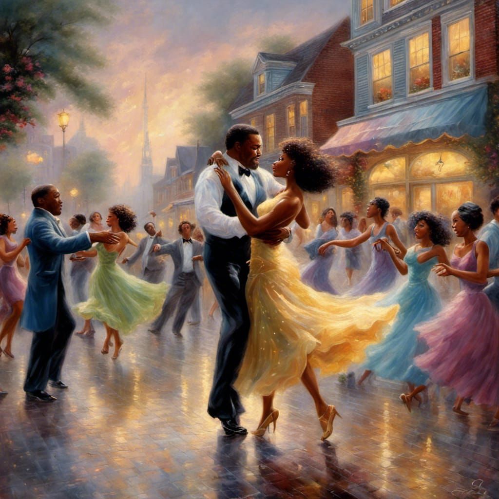 People Dancing to Motown in Ethereal Fantasy Style