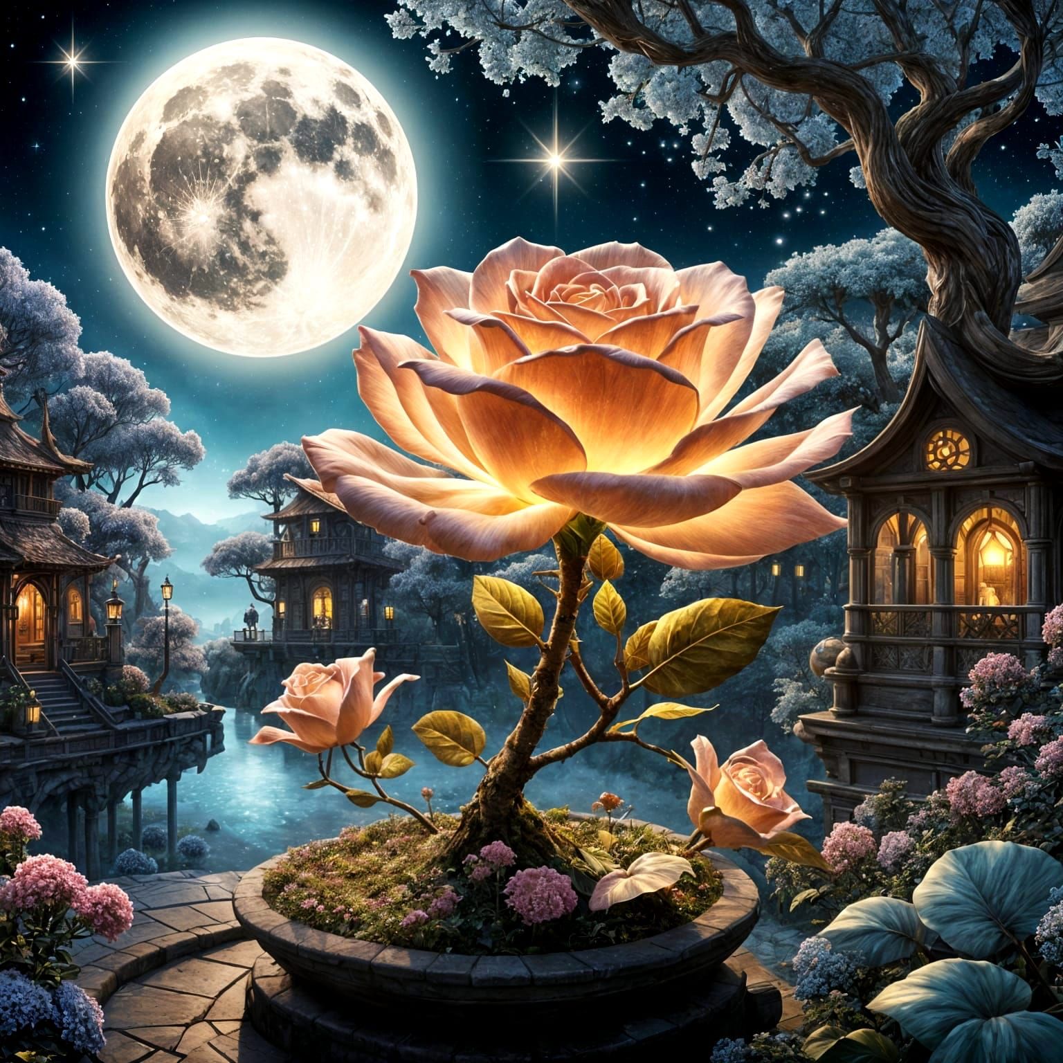 Crystal Rose in Celestial Harmony