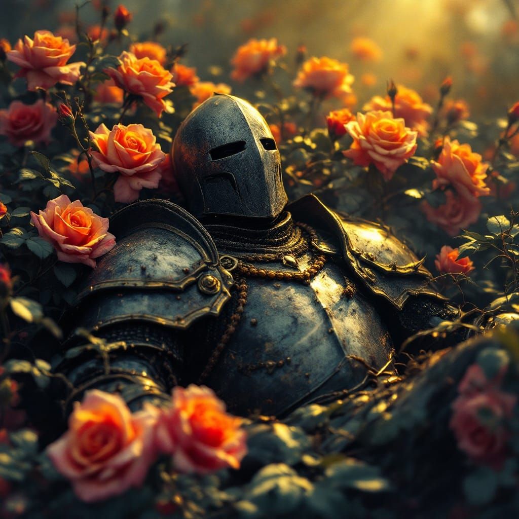 Knight in Roses: Dark Fantasy Dungeons and Dragons Art