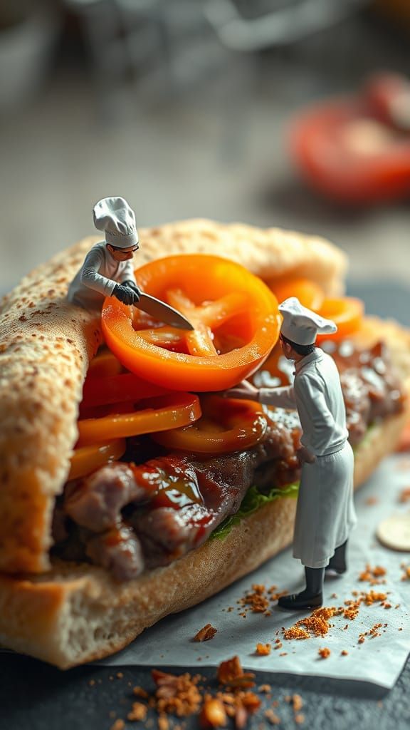 Tiny Chefs Prepare Giant Shawarma Sandwich