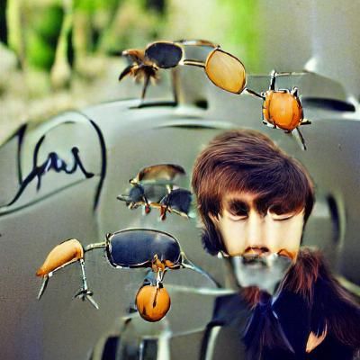 Surreal Holographic Photoillustration of Four Figures