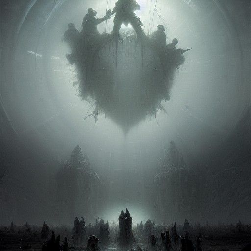 Eerie Halo Image in Gothic Horror Style