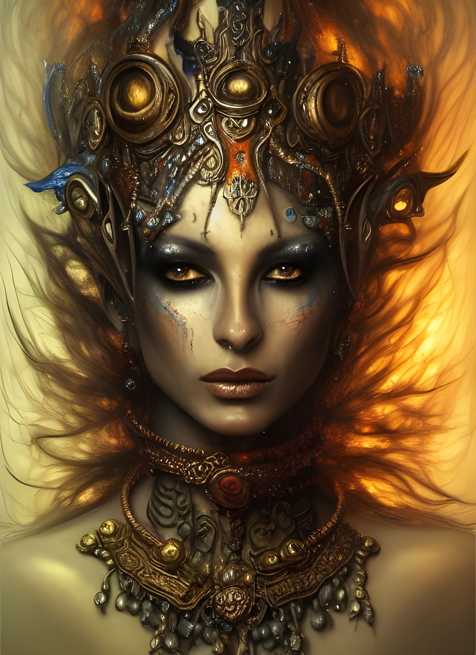 Dancer Djinn Portrait in Glass Armor