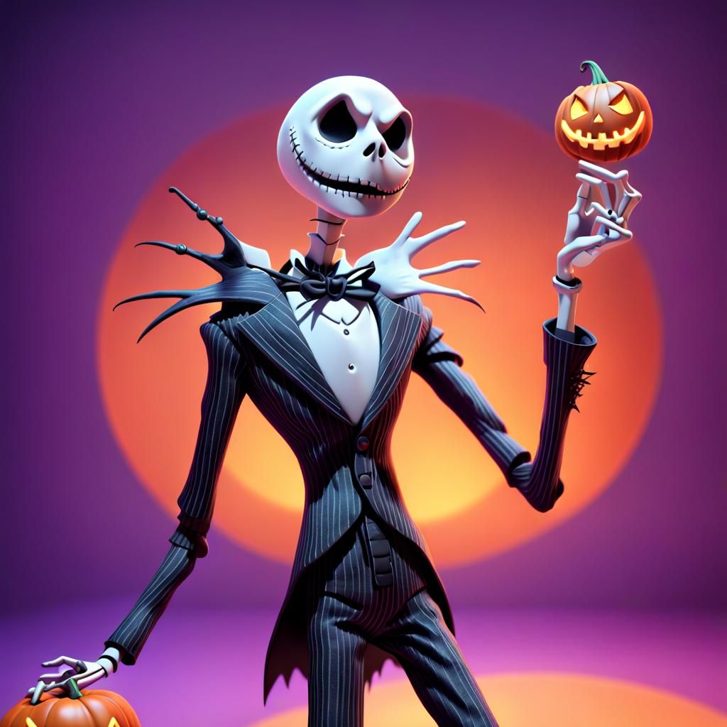 Jack Skellington Halloween Celebration in 3D Style