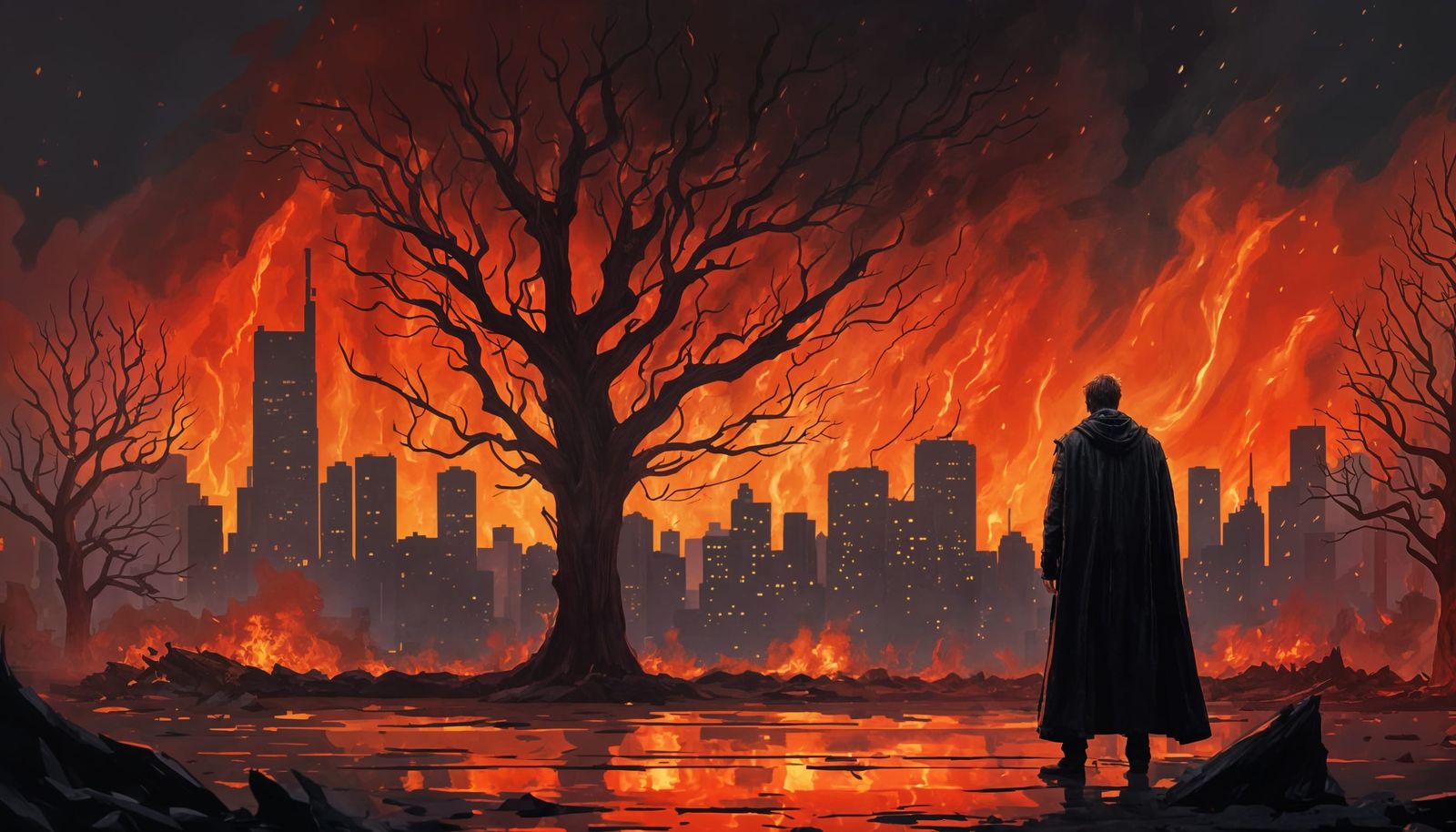 Dramatic Cityscape in a Dystopian Mood