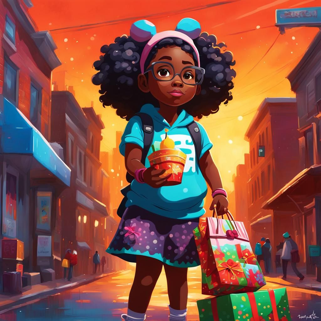 Vibrant Christmas Scene in Graffiti Style