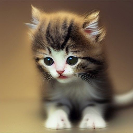 Hyper Realistic Cute Kitten Matte Painting in 8k