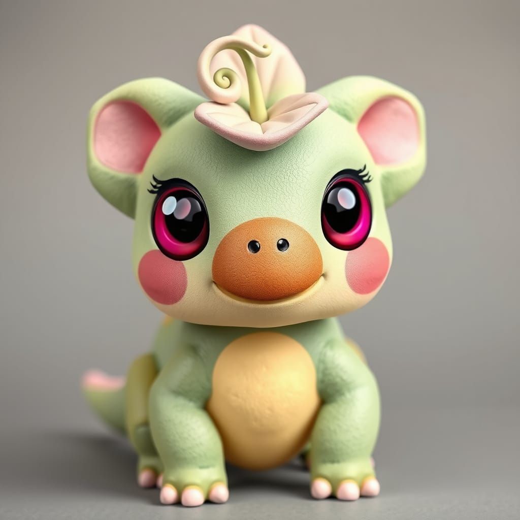 Adorable Plant Dinosaur in Bright Photo Style