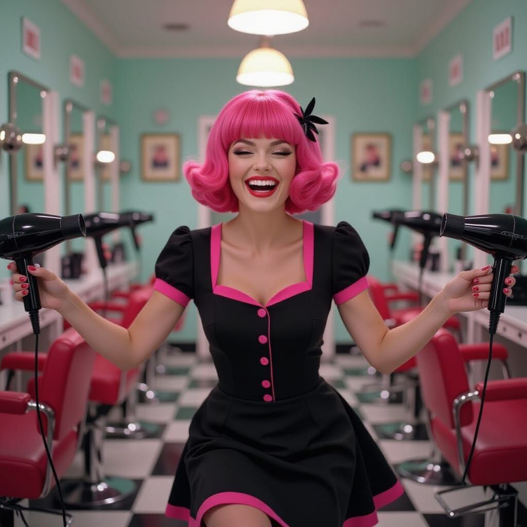 Pixie's Mischief in a Retro 1960s Salon