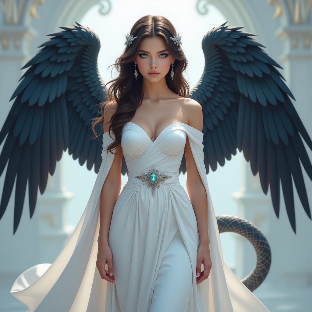 Girl with Eagle Wings and Snake Tail
