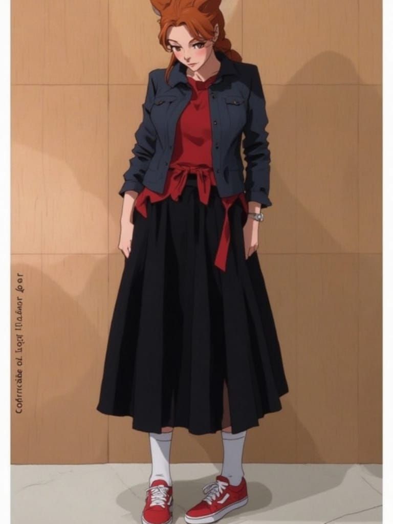 Awkward standing Fox-girl Vixen (anime style)