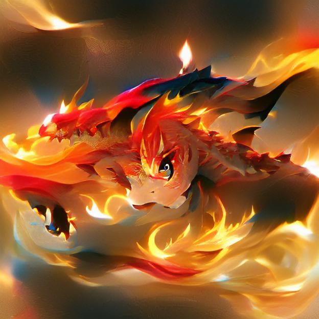 Majestic Fire Dragon Ignited in Flames