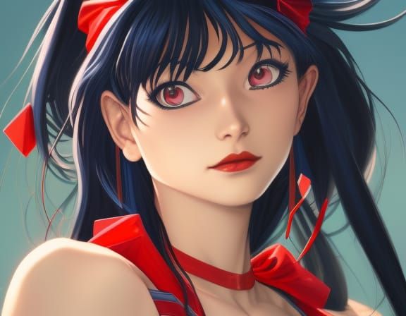 Sailor Mars Portrait in Art Nouveau Style