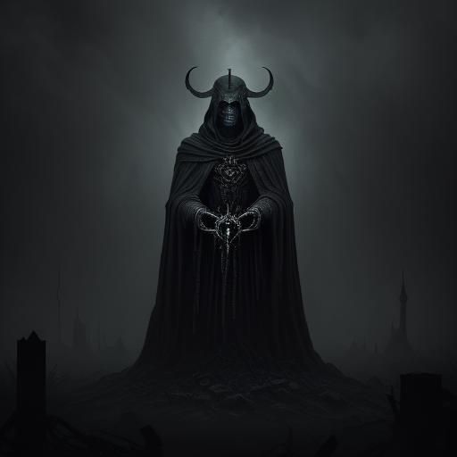 Twisted Bishop Chess Piece in Dark Fantasy Style