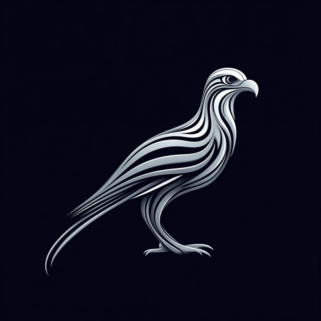 Sleek Eagle in Stylized Minimalism
