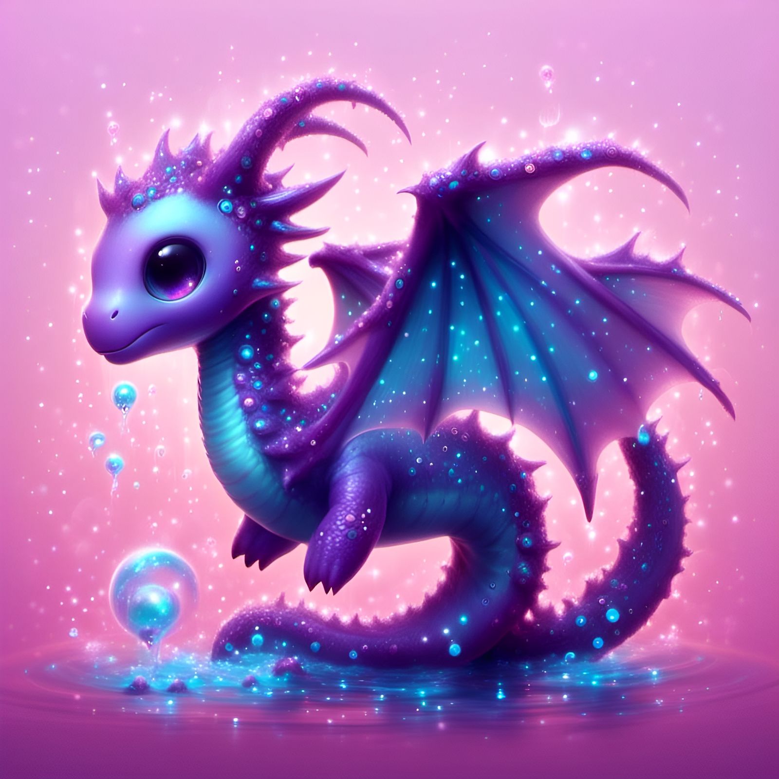 Cute Purple Loch Ness Monster