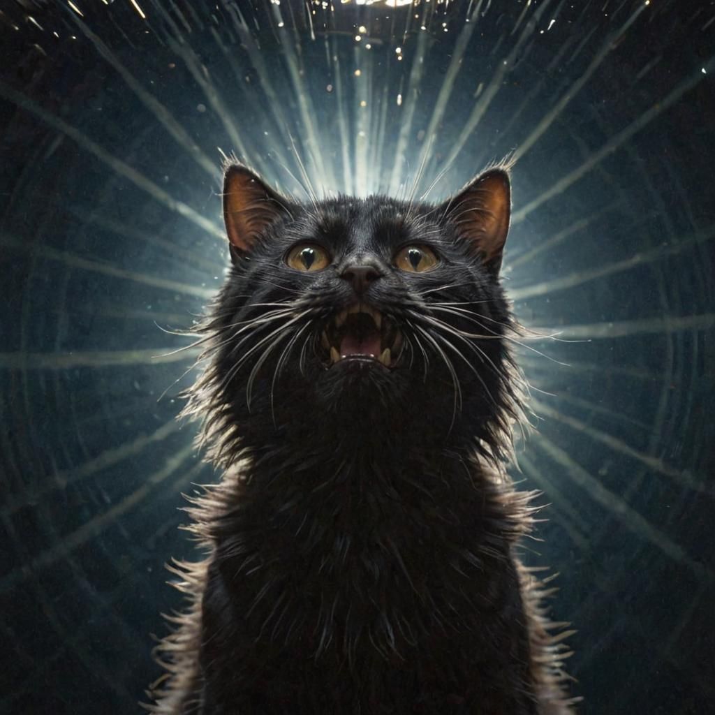 Surreal Feline Portrait in Cyberpunk Style