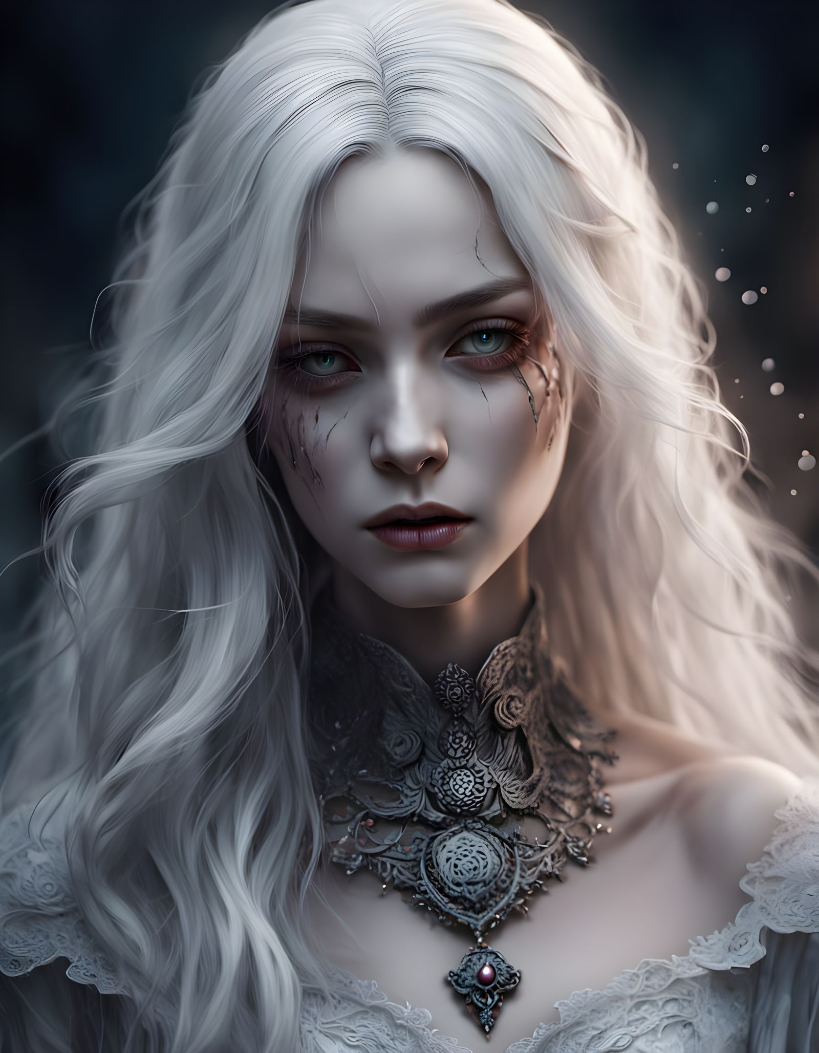 Gothic Woman in Haunted Mansion: Ethereal Photorealistic Art