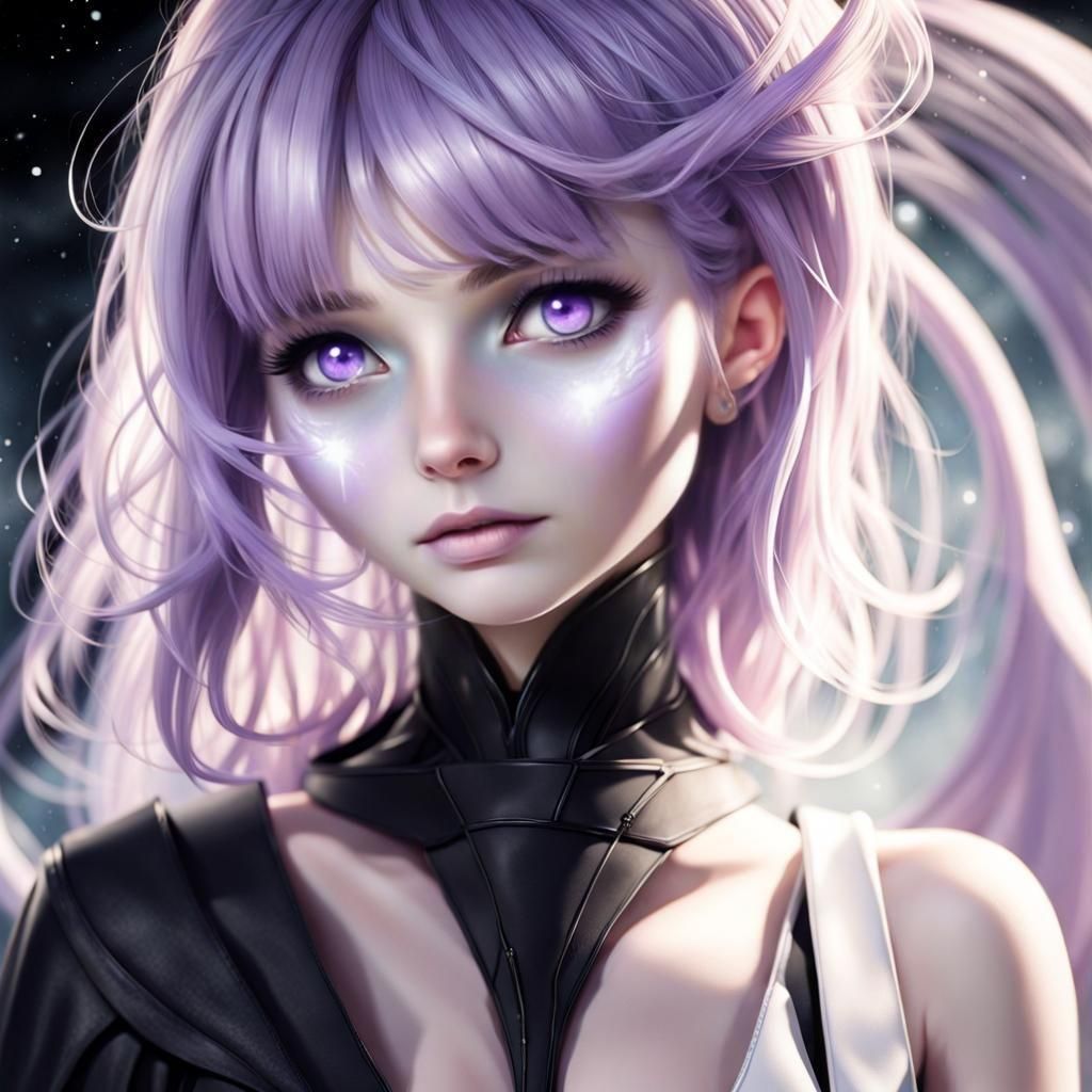 Ethereal Woman on the Edge of a Black Hole