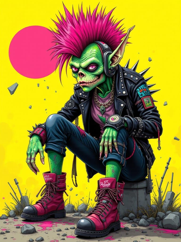 Punk Rock Gremlin Crushes 'No Bullies' in Comic Art Style