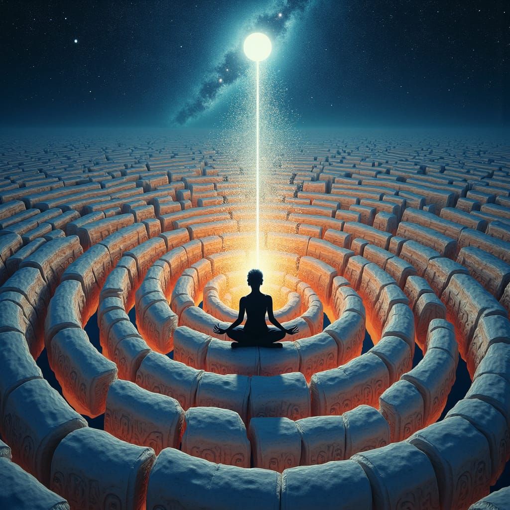 Ethereal Labyrinth in Starry Space