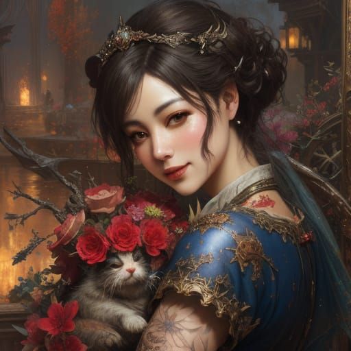 Malevolent Encaustic with Whimsical Details