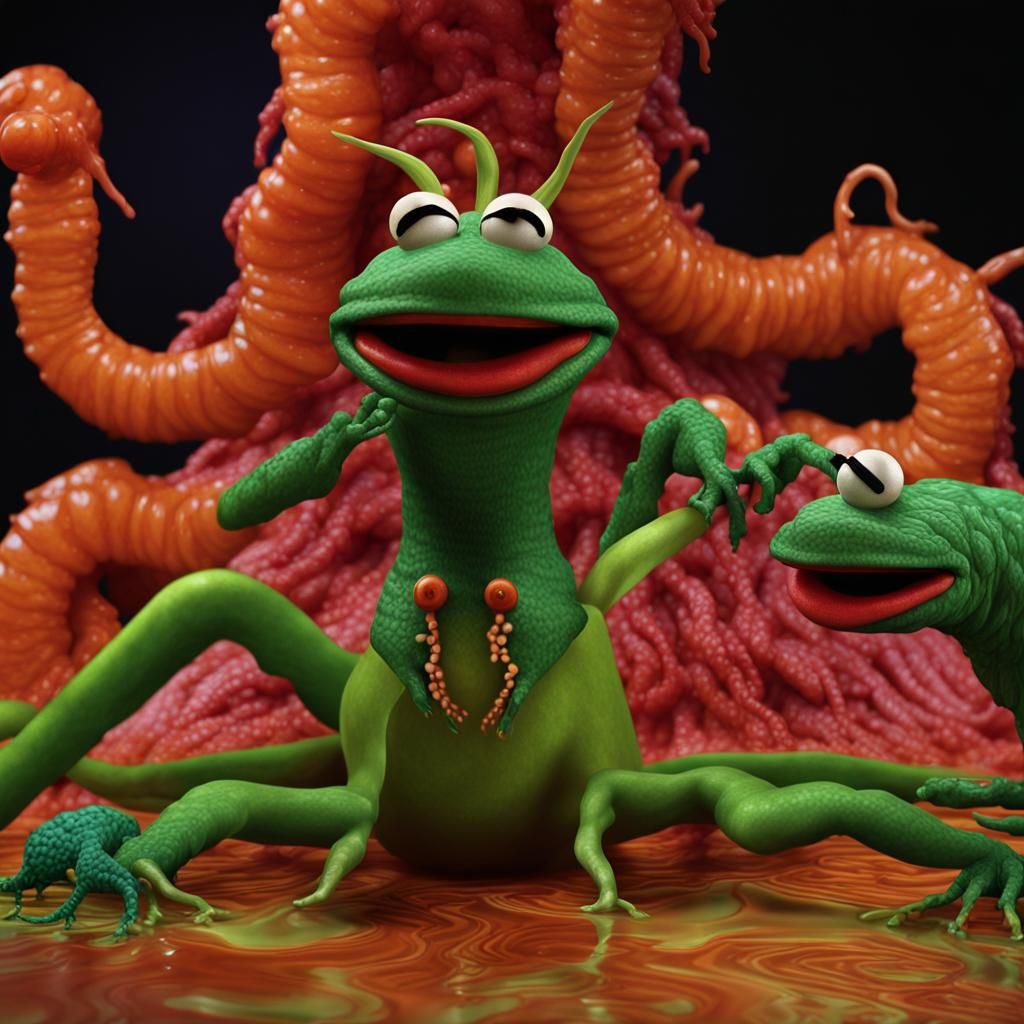 Surreal Muppets Centipede in a Dali-Inspired Style