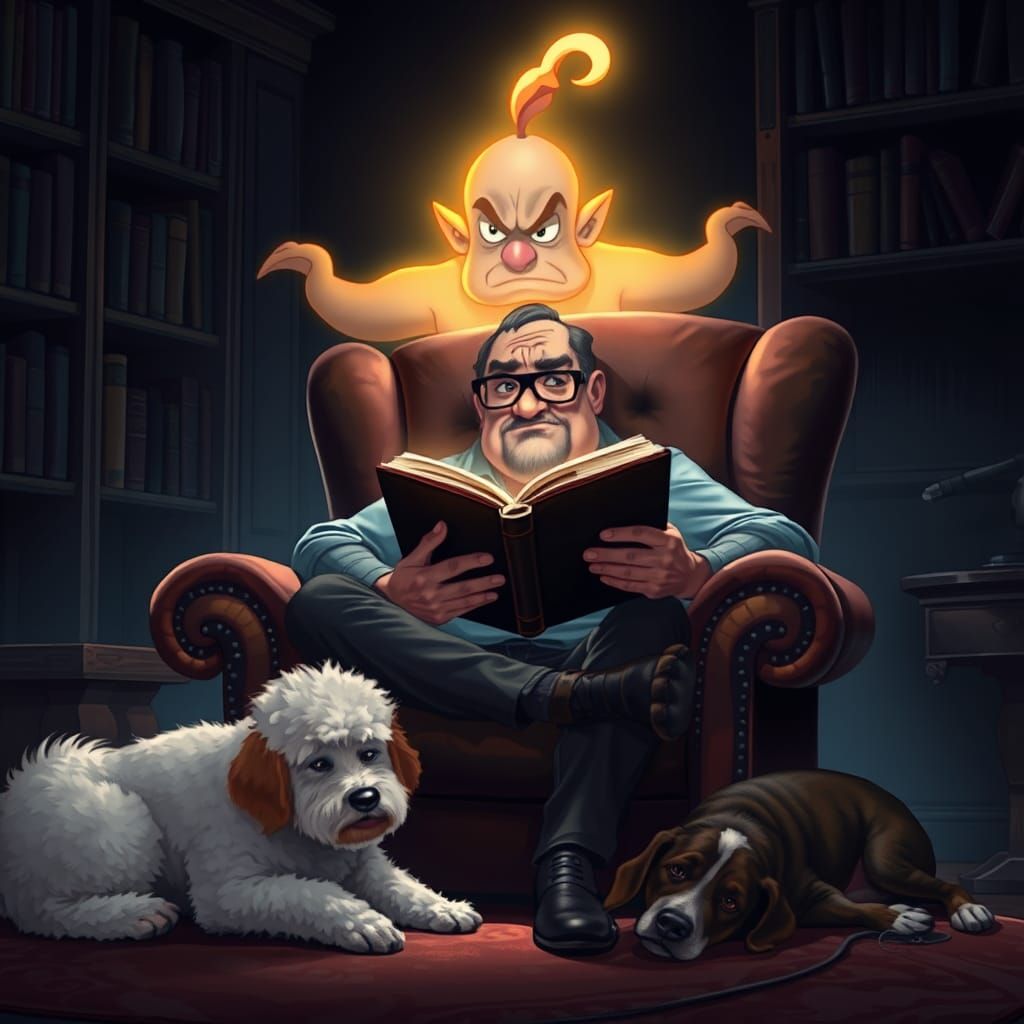 Menacing Genie in Disney Pixar Style