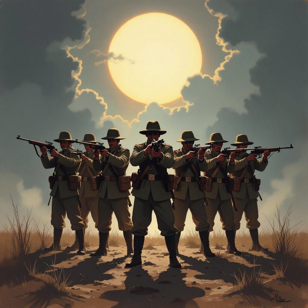 Boer War British Firing Squad in Ominous Style