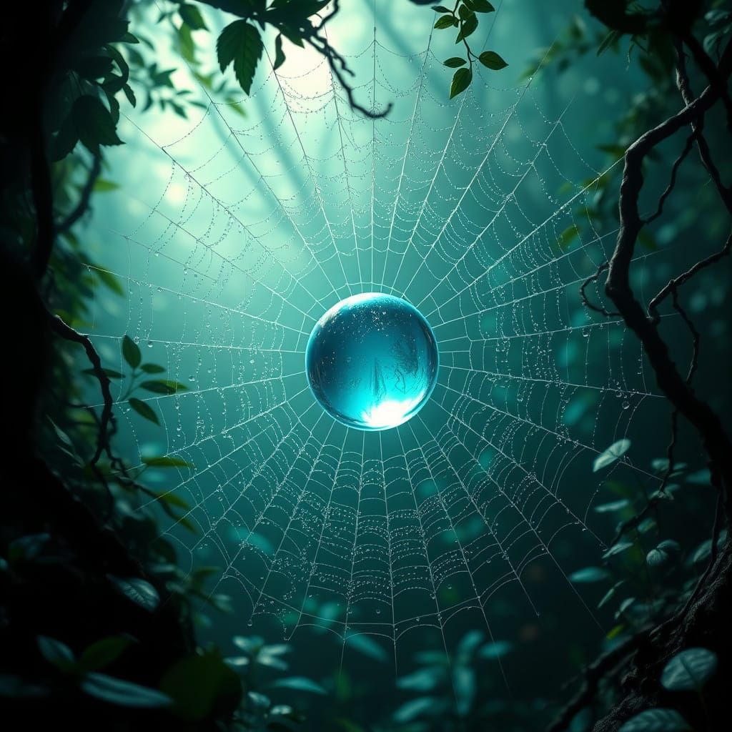 Enchanted Web of Vibrant Dew