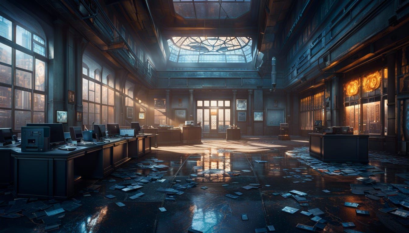 Sci-Fi Abandoned Security Office in 16k Resolution