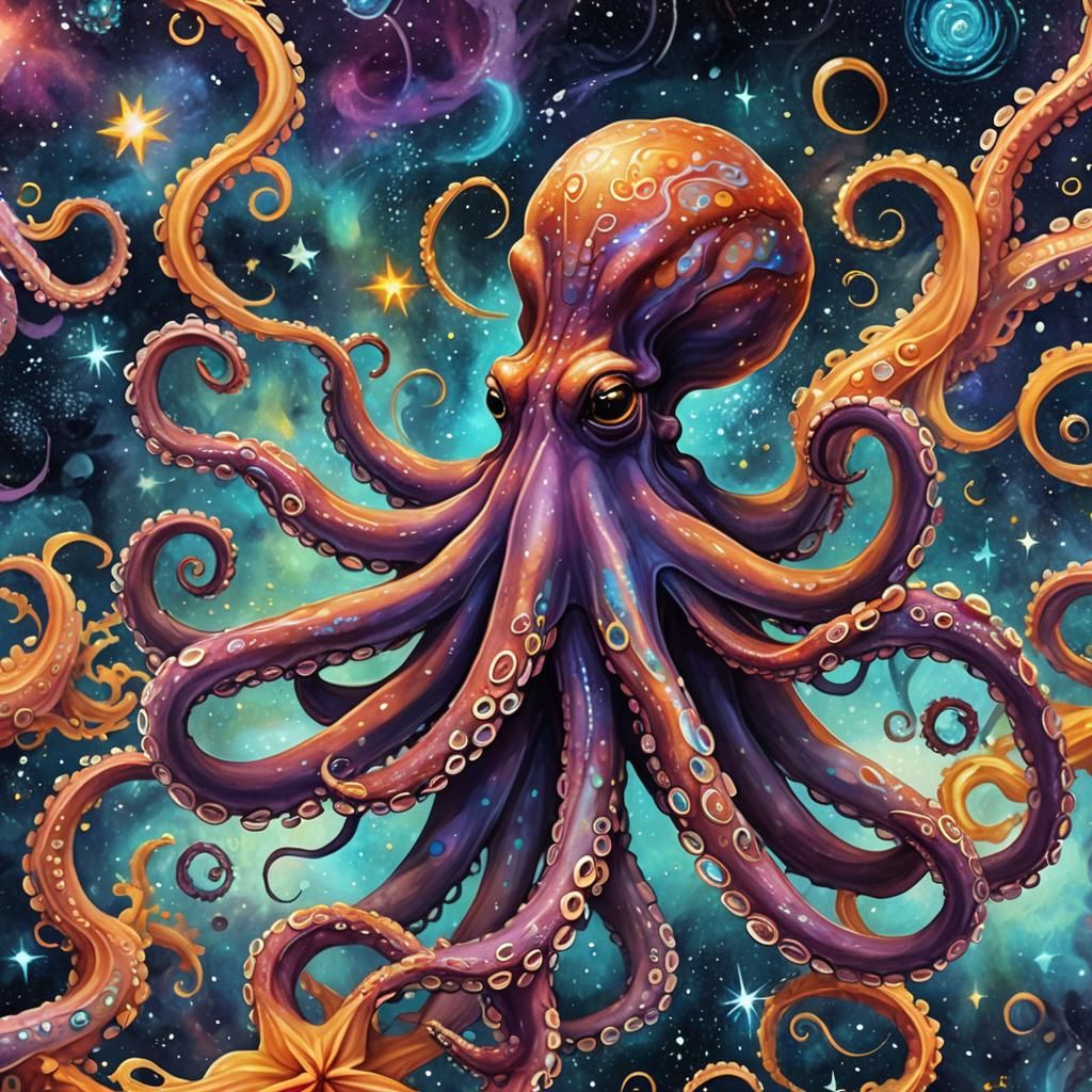Cosmic Dancing Octopus: a Holographic Astral Illustration