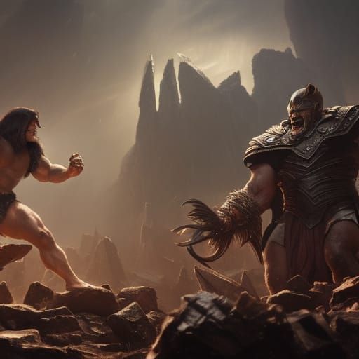 Conan vs Thanos: Dark Fantasy Battle in 8k