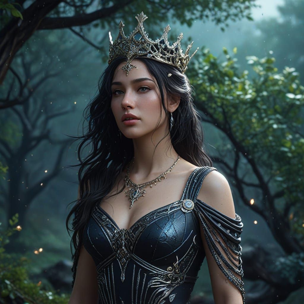 Ethereal Goddess in Dystopian Ruins