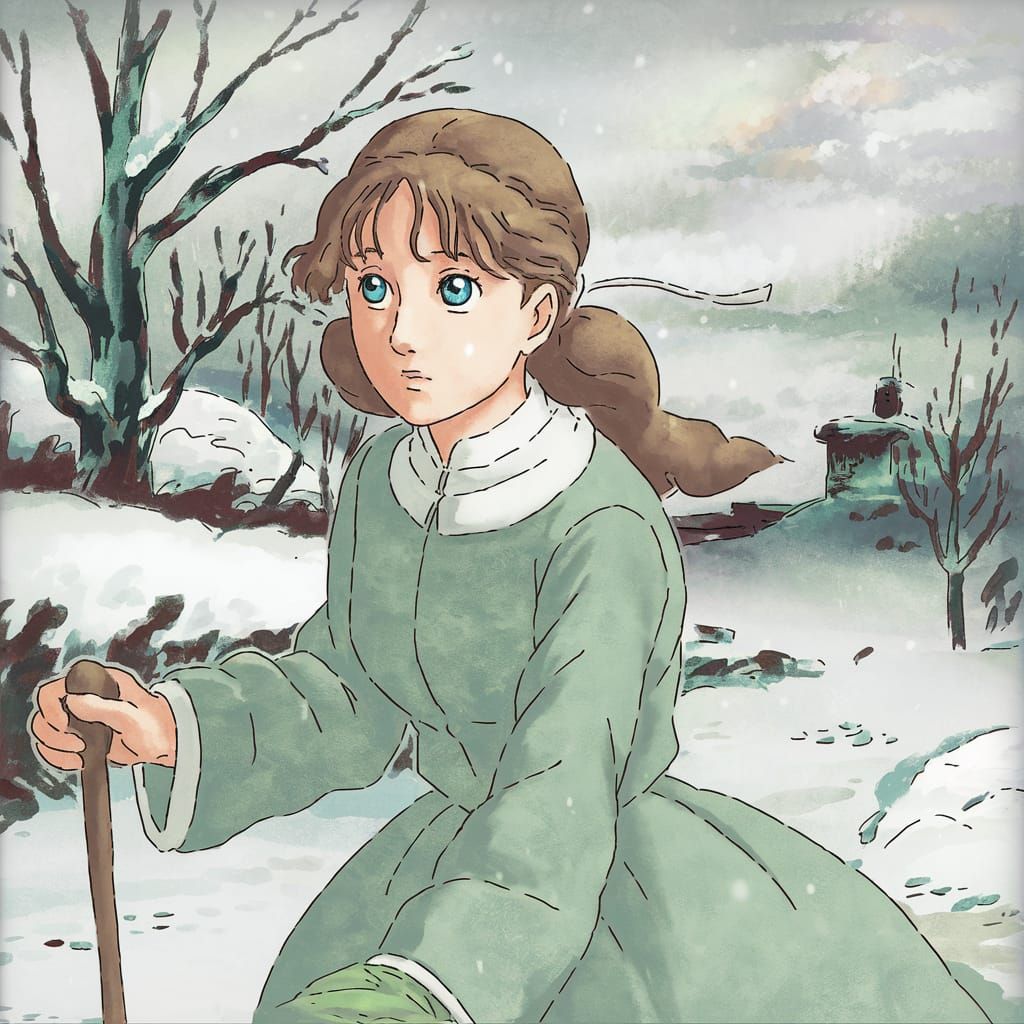 Winter Manga Scene in Ghibli Style