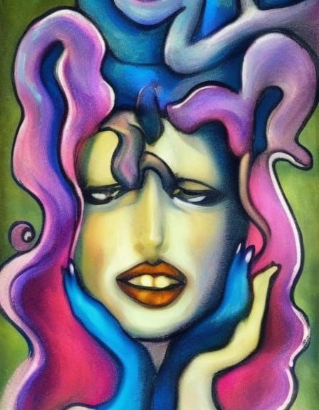 Distorted Queen Goddess with Spiders and Insects