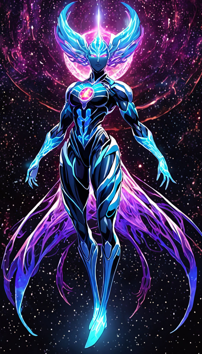 Anime Goddess in Cosmic Space