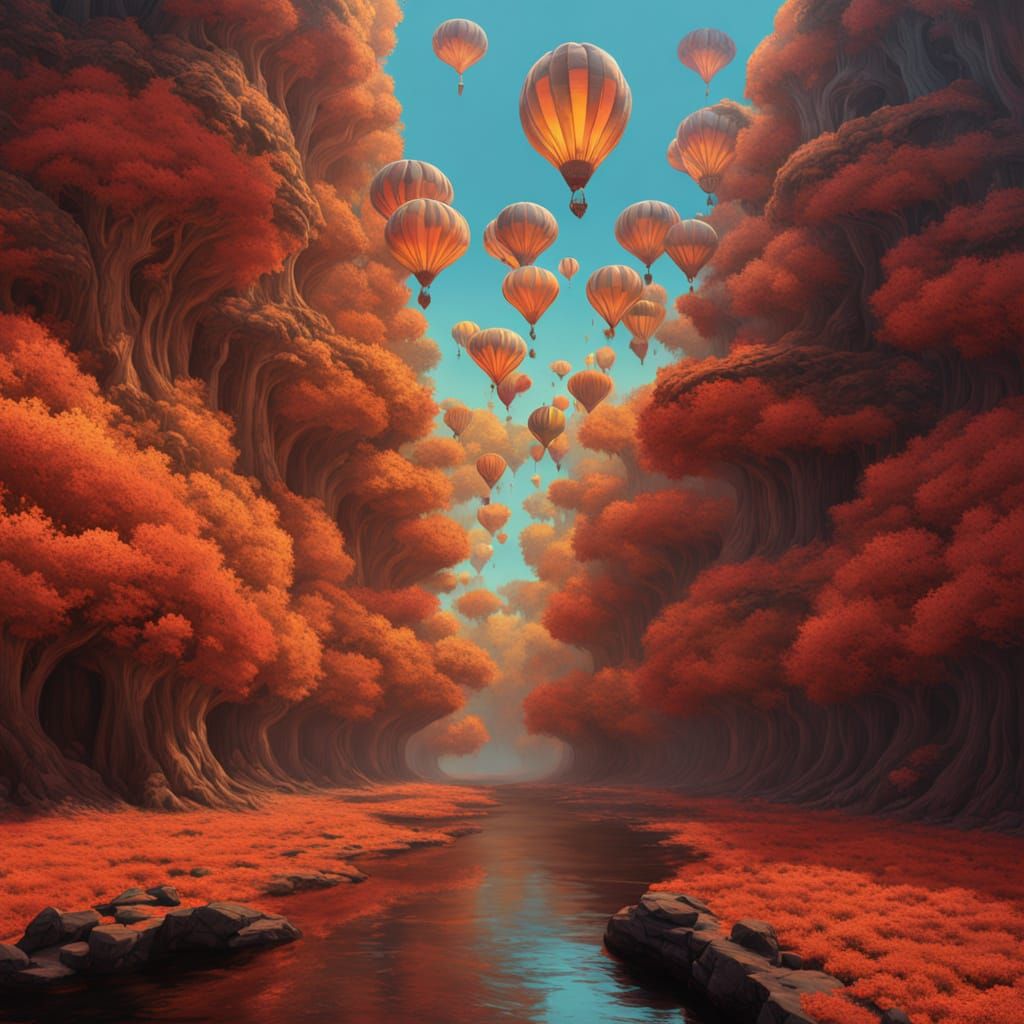 Ethereal Butterflies in Infinite Spiral Shell, Colorful Frac...