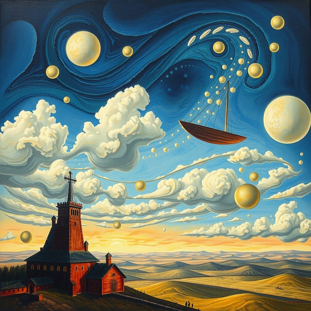 Surreal Sky Writing in Salvador Dali Style