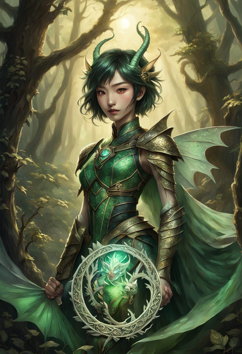 mystic elven dragon girl