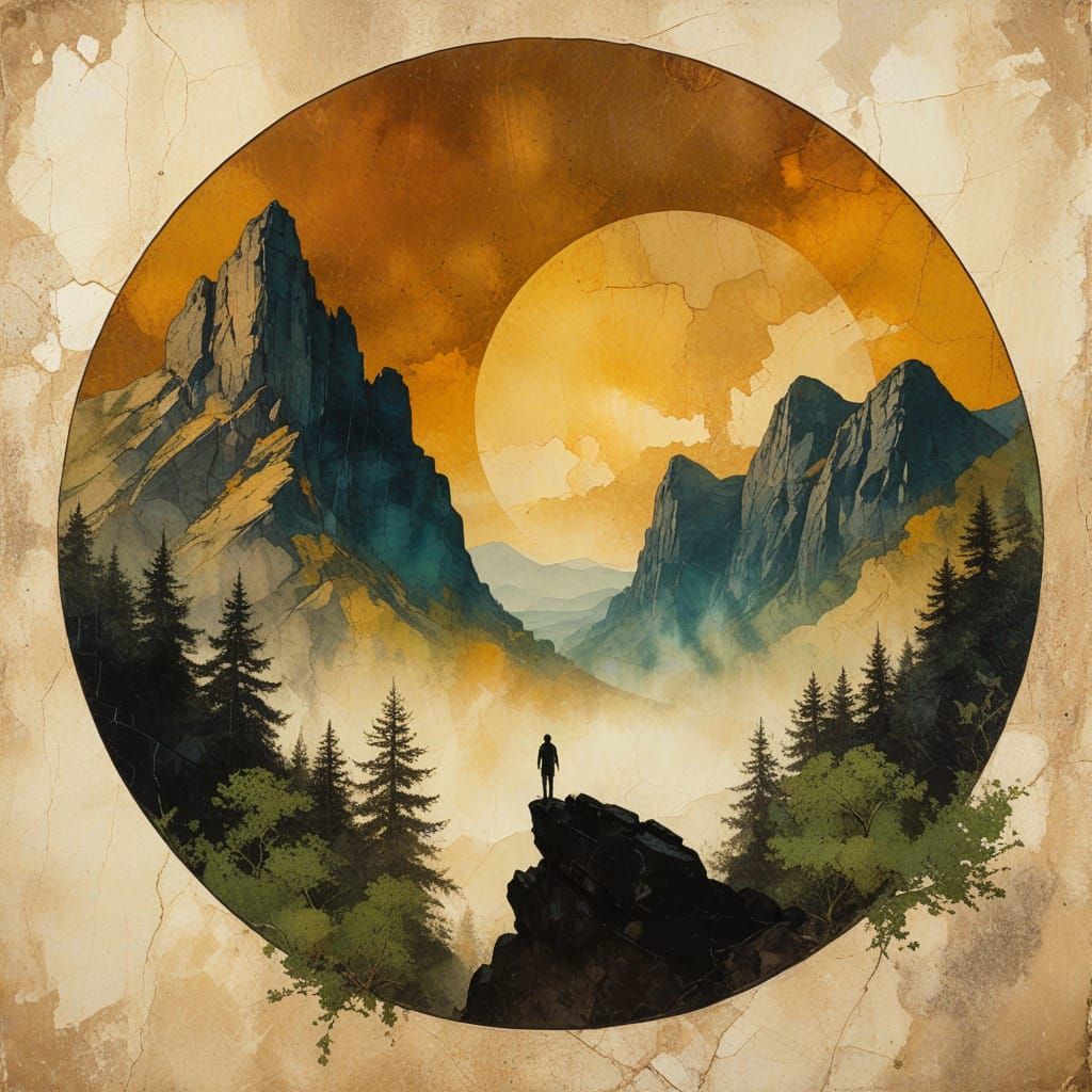 A mountain landscape scene